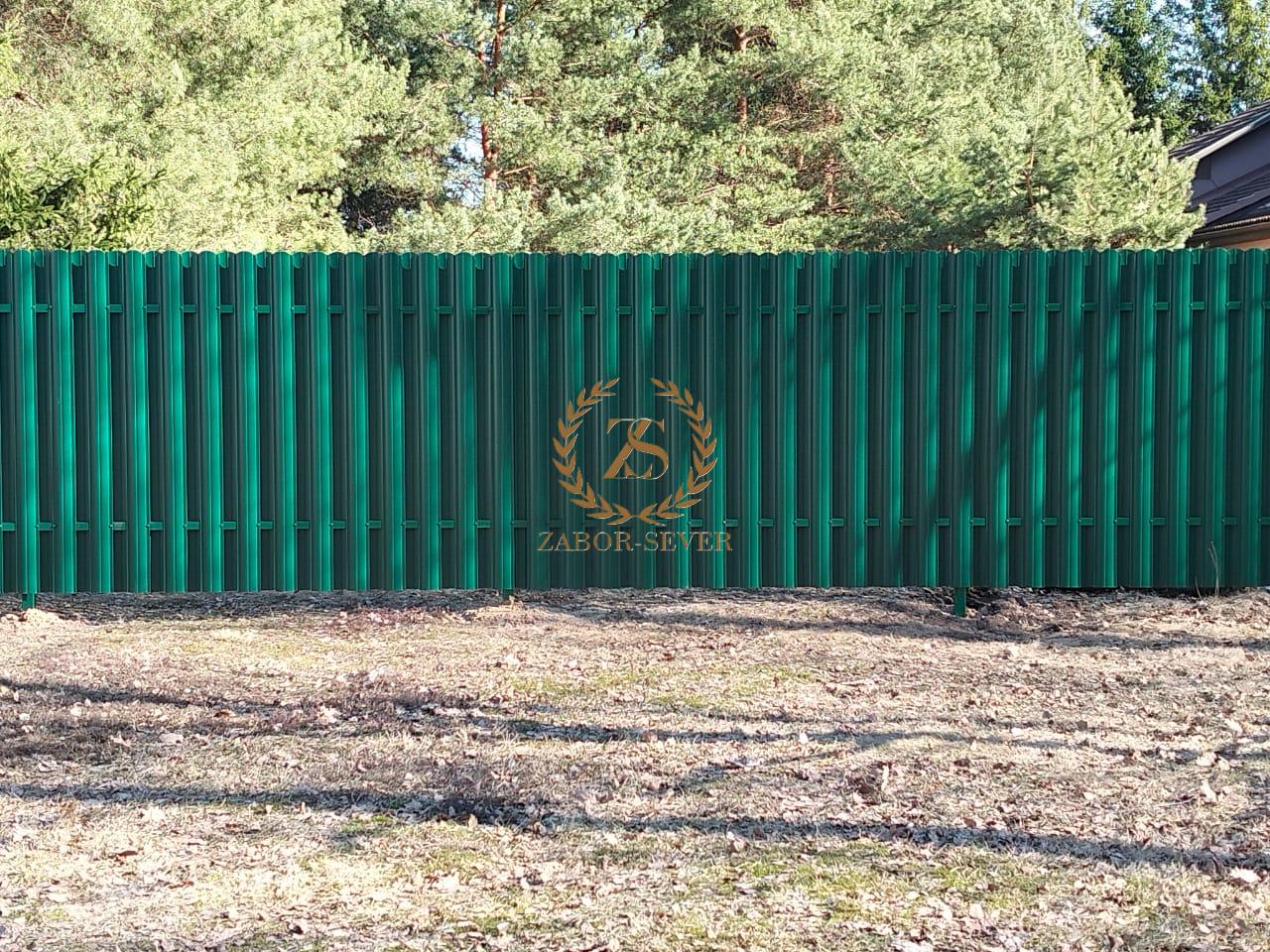 Забор из штакетника шахматном порядке в Черкизово